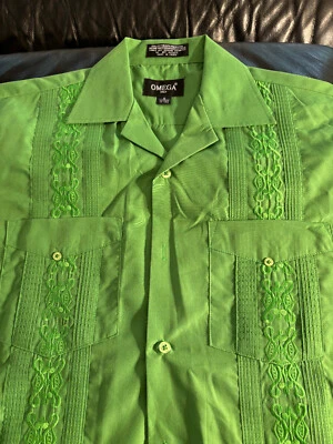 Omega Italia Marca S Verde Manga Corta Vestido Camisa Como Nueva Foto 1 de 4
