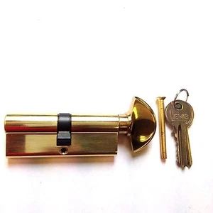 Euro Profile Brass Cylinder + Turn UPVC Door Lock inc 2 keys- 80mm (35/10/35) - Picture 1 of 1