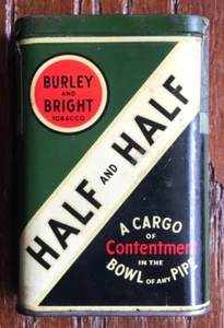 Antigua lata de tabaco Half and Half Burley & Bright con sello fiscal de Estados Unidos serie 121 1-5/8 - Imagen 1 de 11