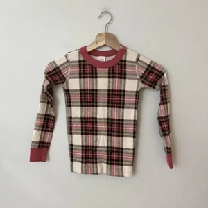 Hanna Andersson Holiday Plaid Long Sleeve Pajama Top Kid's Size 120 6/7 - Picture 1 of 6