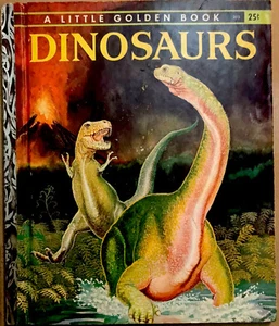DINOSAURS ~ Werner Watson ~ Vintage 1950’s Children's Little Golden Book 1st Ed - Picture 1 of 4