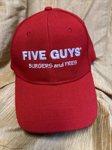 Five Guys Burgers Fries Employee Uniform Fitted L/XL Golf Hat Cap Costume P/O - Picture 1 of 18