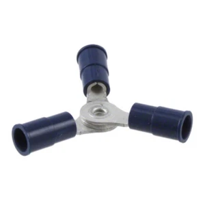 10 Pack Blue 3-Way "Y" Butt Connectors fits 16-14 Awg Molex 19204-0014 - Picture 1 of 1