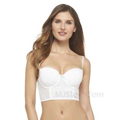 NWT Gilligan & O‘Malley Women Longline Bridal Bralette White Bustier Bra XS-L - Image 1 of 3