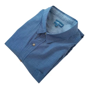 Cherokee Shirt Short Sleeve Blue 100% Cotton Pocket UK Men's Size 3XL 19" Collar - Picture 1 of 14