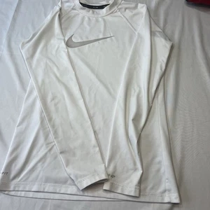 T-shirt nuoto Nike Swoosh donna m Rashguard Dri Fit UPF 40+ bianca taglia small - Foto 1 di 4