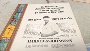 CHRYSLER VALIANT Harden & Johnston  Original Sales Advert  - Picture 1 of 1