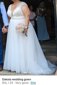 Wedding Dress Size 22-24,Tulle Skirt Beaded Top - Picture 1 of 11