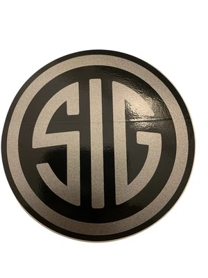 Sig Sauer Logo Sticker 4" FREE SHIP! Black & Silver - Image 1 of 2