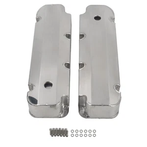 Fabricated Aluminum Valve Covers w/ Hole Polished for BBF Big Block Ford 429-460 - Picture 1 of 8
