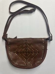 Ashwood Harrods Small/medium Crossbody Purse Leather Studded Bag Whiskey Brown - Picture 1 of 10