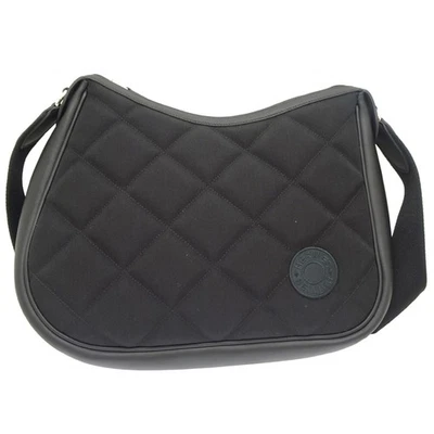 HERMES W Grabado 2024 Bolso de Caballo Hombro Algodón Lona Negro 349587 Foto 1 de 4