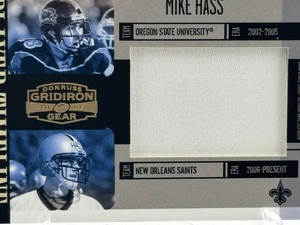 2006 Donruss Mike Hass Gridiron Gear Jersey Worn Patch PT-22 15/25 Player Time - Picture 1 of 3