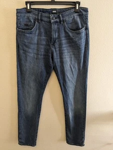 Hugo Boss Delaware Jeans Men 32x32 Dark  Blue Slim Fit Cashmere Touch Candiani - Picture 1 of 13