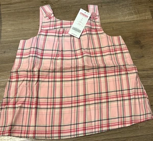 NEW Gymboree Girls (SZ 5) CLASSROOM KITTY Sleeveless Pink Plaid Blouse TOP - NWT - Picture 1 of 7