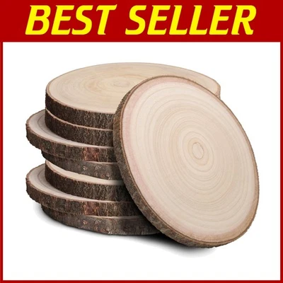 Natural Wood Slices Weddings Art Projects 8pcs - Image 1 of 4