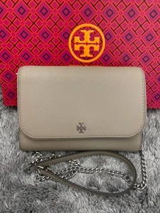 Tory Burch Emerson  Chain Wallet Crossbody Gray - Picture 1 of 8