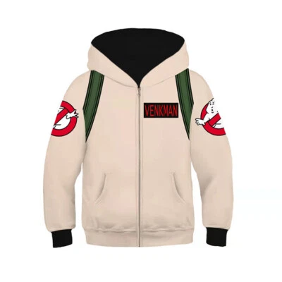 Niños Cazafantasmas Cosplay Sudadera con Capucha Cremallera Sudaderas Cárdigan Abrigo Chaqueta Foto 1 de 2