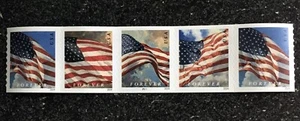 2024USA #5871-5874a Forever US Flag - PNC Plate (#P111) Coil Strip 5 (APU) - Picture 1 of 2