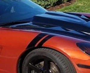 2"&3" Fender Hash Bar vinyl Rally Sport Racing Stripes (Fits Chevy CORVETTE C6) - Picture 1 of 23