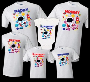 Astronaut Family Matching Birthday Party T-shirts Celebration Reunion Space moon - Picture 1 of 12