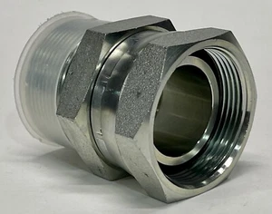 Adaptador giratorio de tubería hidráulica 1-1/2" NPT macho a 1-1/2" NPSM hembra acero 12L14 - Imagen 1 de 7