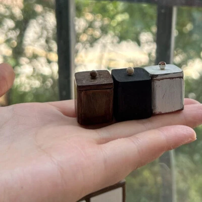 4PC 1:12 Scale Dollhouse Miniatures Vintage Spice Jar Tray Kitchen Unfinished - Image 1 of 4