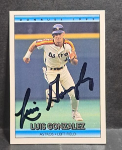 1992 Donruss Luis Gonzalez Auto Signed IP Houston Astros