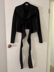 Vintage Sass And Bide Black Pleat Collar Wrap Top Size 6 AUS - Picture 1 of 5