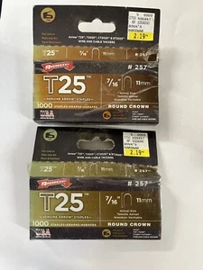 NEW OLD STOCK - 2 PACK Arrow #257 T25 (7/16" in)(11 mm) 2000 Round Crown Staples - Picture 1 of 6