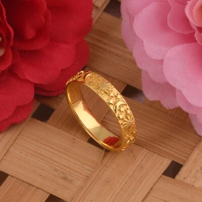 moon and stars 14k gold eternity ring promise engagement band rings gift item - Image 1 of 4