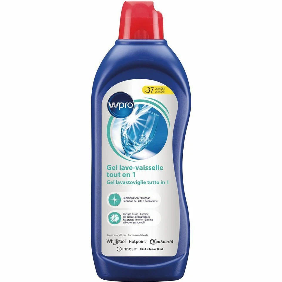WPRO DETERSIVO GEL PER LAVASTOVIGLIE TUTTO IN UNO WHIRLPOOL WPRO 750 ML