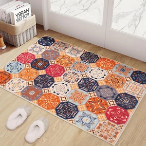 Moroccan Trellis Area Rug, Door Mat Indoor Entrance 2X3 Rug Machine Washable, No - Picture 1 of 8