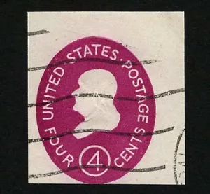 US 1958 #U536a Red Violet 4c Franklin Die 2 Cut Square Used - Picture 1 of 2
