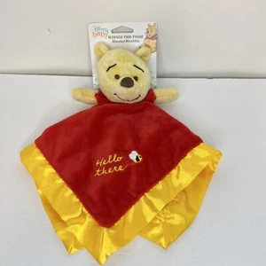 Disney Winnie the Pooh Red Yellow Satin Trim Security Blanket Lovey Hello NWT - Picture 1 of 11