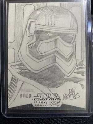2016 Topps Star Wars The Force Awakens Dan Parsons Sketch #1/1  Captain Phasma - Image 1 of 2