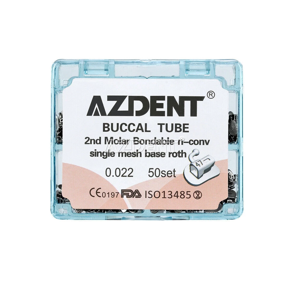 Azdent Buccal Tubes Bondable Split 2nd Molar Roth 022 50/Box (1360700203)