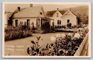 Postcard Backyard Garden Skagway Alaska RPPC Unposted - Picture 1 of 2