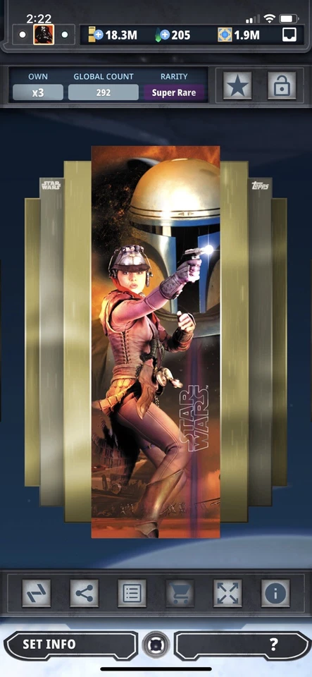 Topps Star Wars Digital Card Trader Gold Galactic Die-Cuts Zam & Jango Insert - Image 1 of 1