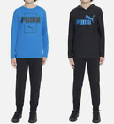 Puma Boy's Youth 2-Pack Long Sleeve Graphic Tee and Hoodie-Blue/Black, Red/Black