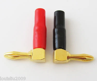 200pcs L Shape Right Angle Banana Plug Audio Speaker Cable Connector Screw Type - Image 1 of 4