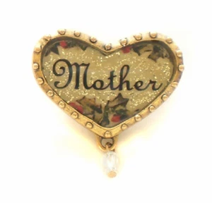 John Wind Pin Christmas Gold Mother Holly Holiday Jewelry Brooch Maximal Art - Picture 1 of 1