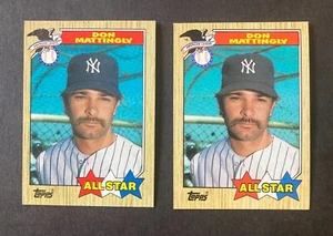 1987 TOPPS DON MATTINGLY ALL STAR CARD #606 - ERROR & CORRECT TM CARDS - 010325A - Picture 1 of 2
