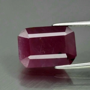 7.10ct 13x9.2mm Octagon Natural Unheated Untreated Red Ruby, Guinea(VER VIDEO) - Bild 1 von 2