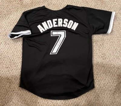 TIM ANDERSON AUTOGRAPHED SIGNED WHITE SOX CUSTOM JERSEY BECKETT HOLO - Image 1 of 4