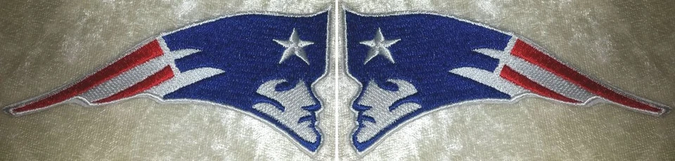 New England Patriots 4" Left/Right Embroidered Patch Set Iron/Sew on~Free Track!