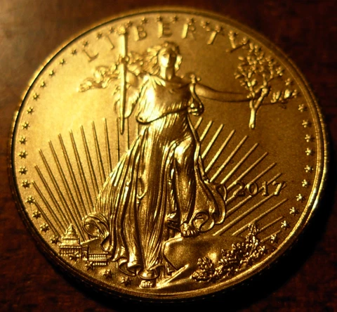 US 2017 Gold 1/10 oz $5 Eagle UNC Cover