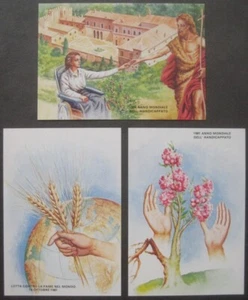 3 Unused SMOM Postcards 1981 Sovereign Military Order Malta World Hunger IYDP - Picture 1 of 4