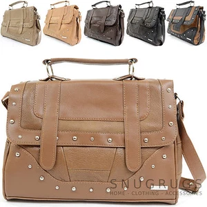 Ladies / Womens Leather Shoulder Bag / Small Satchel with Top Carrying Handle - Picture 1 of 19