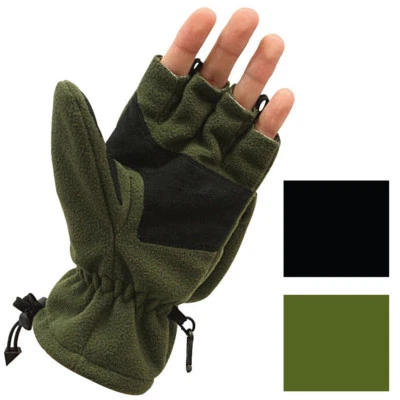 Fingerless Sniper Gloves Retractable Mittens Fleece Breathable Tactical Military - Image 1 of 2